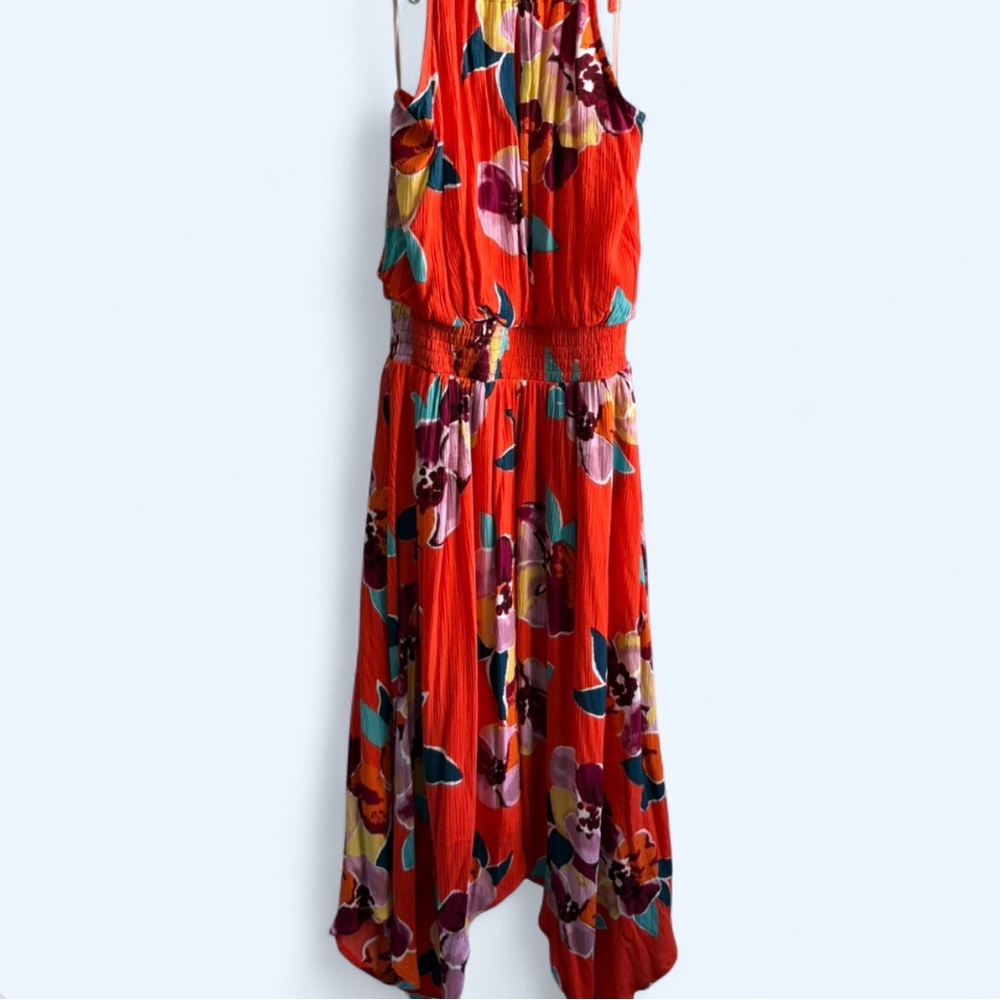 Maurices Orange Floral Midi Dress